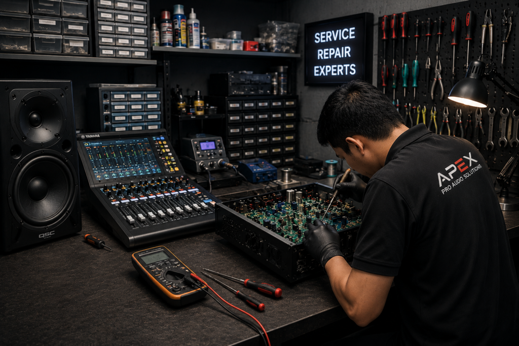 Pro audio setup and hardware accessories